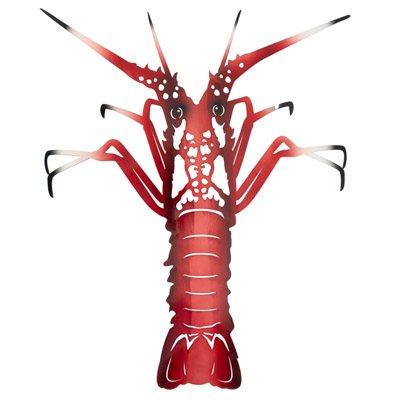 29 1/2 Inches High Powder Coated Laser Cut Metal Wall Lobster