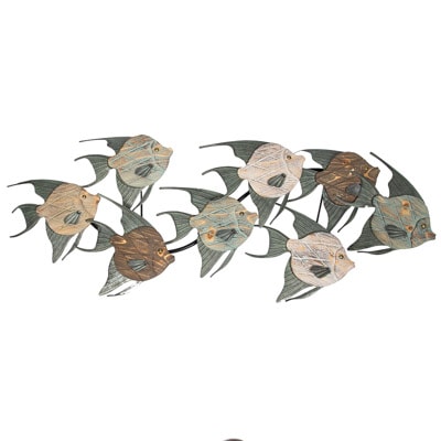 43 Inches Wide x 18 1/4 Inches High Angelfish Wall Sculpture