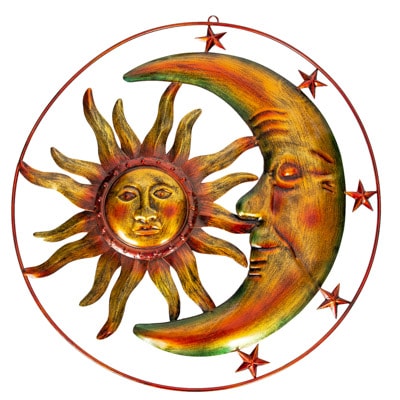 19 Inches Wide Moon and Sun Wall Hanging