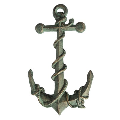 16 1/2 Inches High Verdigris Finish Wall Anchor