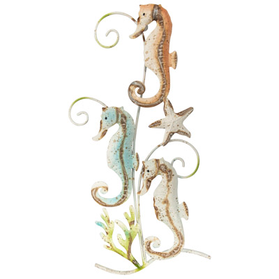 24 3/4 Inches High x 12 Inches Wide Seahorses Wall Decoration