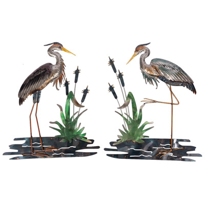 19 Inches High x 15 3/4 Inches Wide Assorted Decorative Heron Wall Hanging