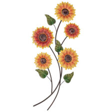 43 1/2 Inch High Metal Wall Sunflowers