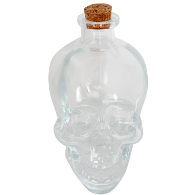 Glass Skull Shaped Bottle