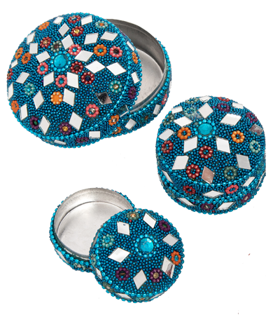 Set of 3 Jeweled Trinket Boxes