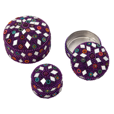 Set of 3 Jeweled Trinket Boxes