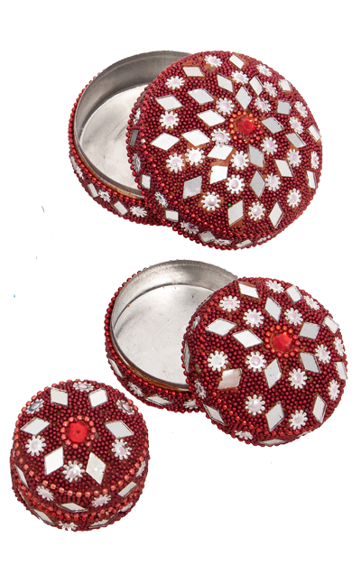 Set of 3 Jeweled Trinket Boxes