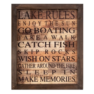 18 Inches High Lake Rules Sign