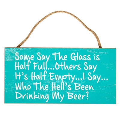 Half Empty Glass Sign