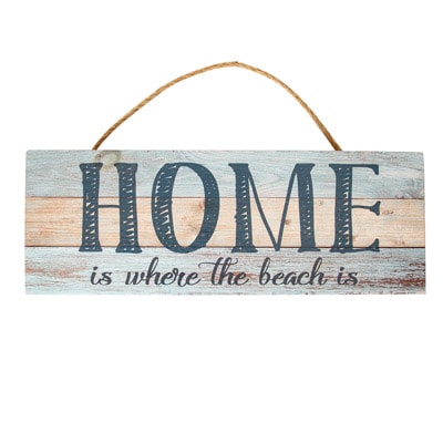 15 3/4 Inches Wide x 6 Inches High Beach Home Sign