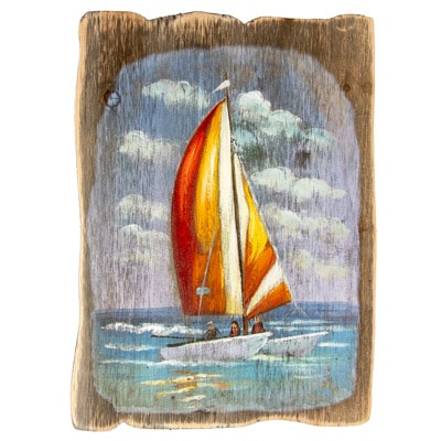 15 1/2 Inches High x 11 1/2 Inches Wide Catamaran Wood Wall Art (Copy)