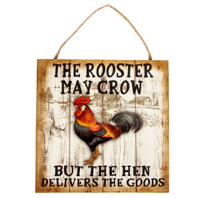 Rooster vs. Hen Sign