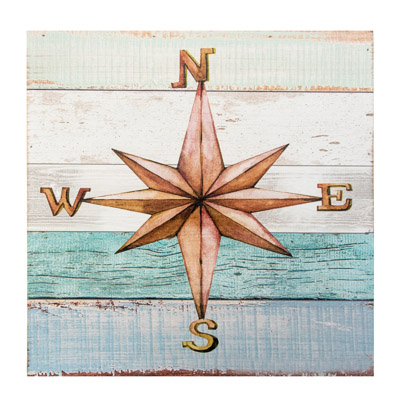 11 3/4 Inches Wide Compass Rose Wall Sign