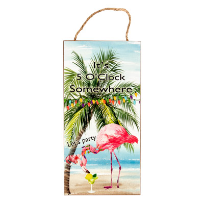 Let's Party Drinking Flamingo Sign