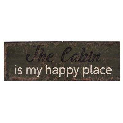 23 1/2 Inches Wide x 7 3/4 Inches High Cabin Happy Place Sign