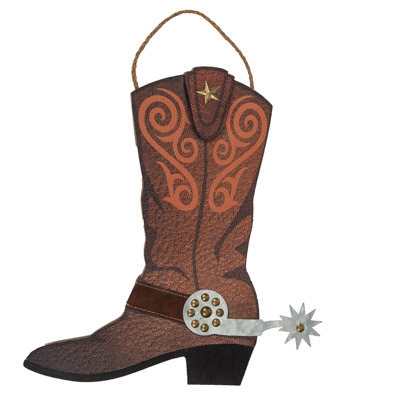 17 Inches High x 15 3/4 Inches Wide Cowboy Boot Wall Hanging