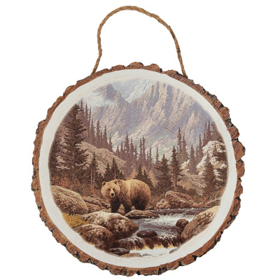 11 3/4 Inches Diameter Tree Cut Bear Wall Art