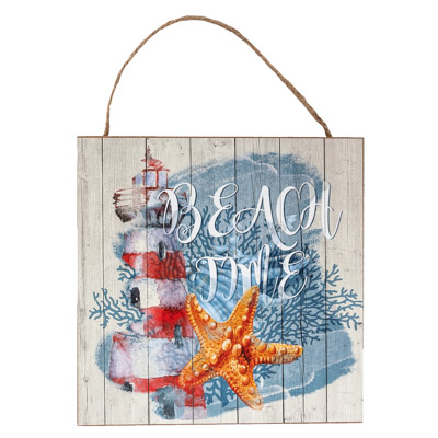 Lighthouse Beach Time Sign