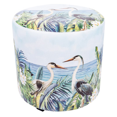 15 3/4 Inches Wide Round Leatherette Herons Stool