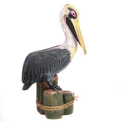 10 1/2 Inches High Pelican Standing on Posts