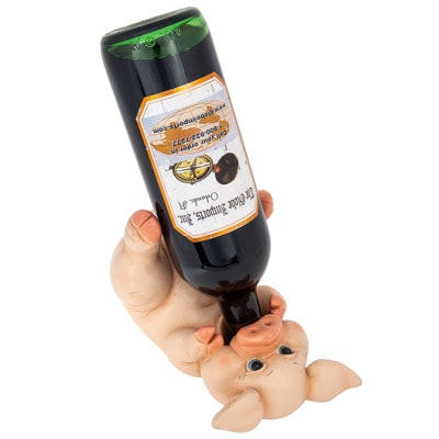 8 1/2 Inches Long Drinking Pig Wine Bottle Holder