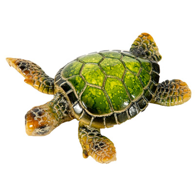 3 1/4 Inches Long Polystone Green Turtle