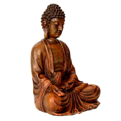 7 3/4 Inches High Wood Look Buddha Figurine