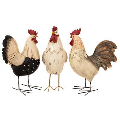 11 1/2 Inches High Assorted Rooster Figurine