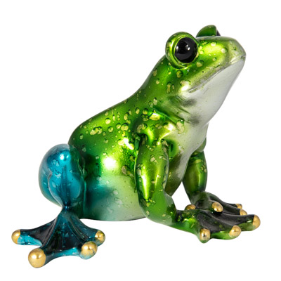 Metallic Green Frog Figurine