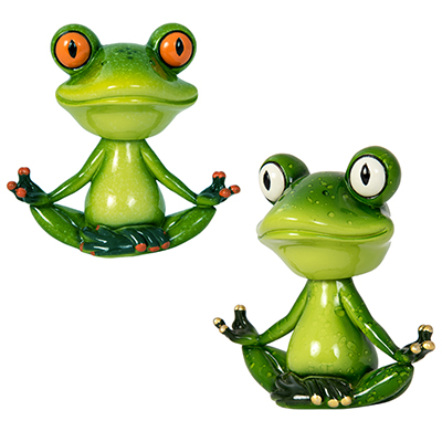 7 Inches High Assorted Yoga Frog with Moving Head