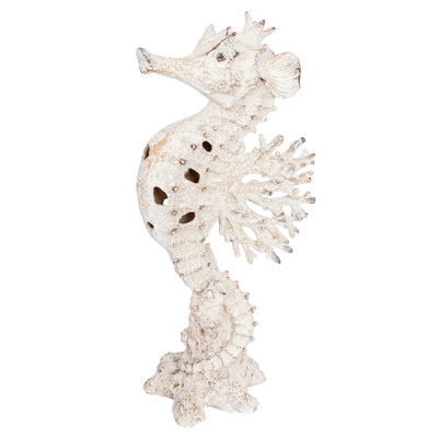 15 1/2 Inches High Coral Look Seahorse
