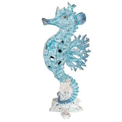 15 1/2 Inches High Coral Look Seahorse