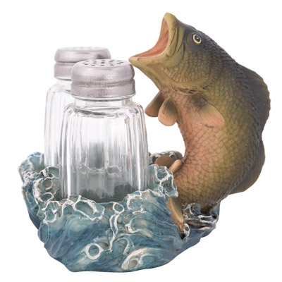 4 3/4 Inches High Bass Fish Salt & Pepper Set