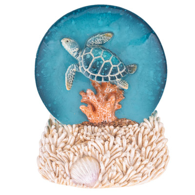 3 1/4 " High Turtle Snow Globe Magnet