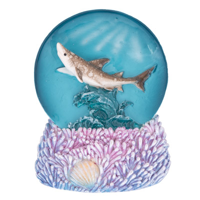 3 1/4 " High Shark Snow Globe Magnet