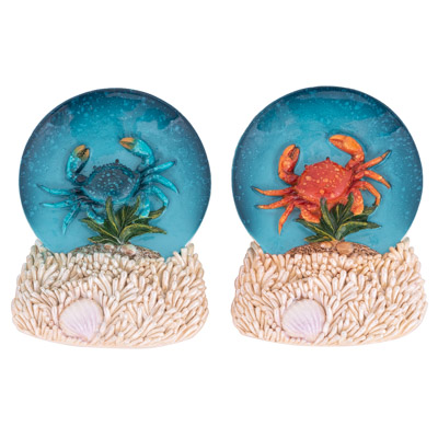3 1/4 Inches High Assorted Crab Snow Globe Magnet