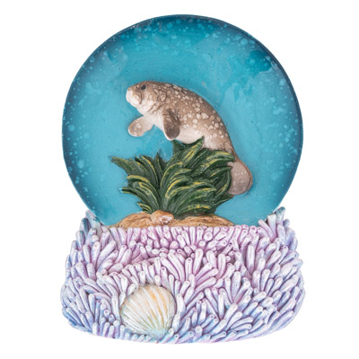 3 1/4 " High Manatee Snow Globe Magnet