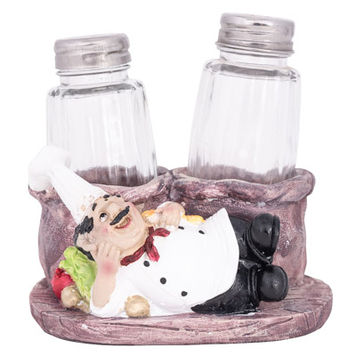4 1/4 Inches High Chef Salt and Pepper Set