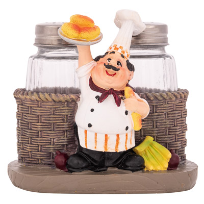 4 1/4 Inches High Chef Salt and Pepper Set