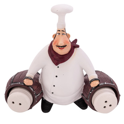 7 1/2 Inch High Chef Salt and Pepper Set