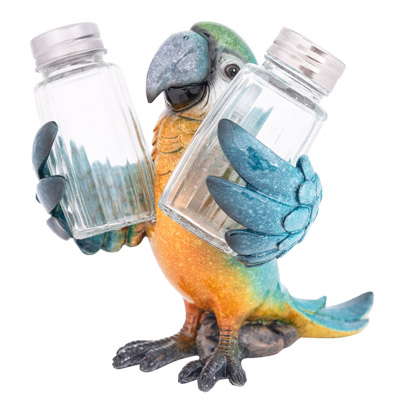 5 1/2 Inches High Blue Parrot Salt & Pepper Set