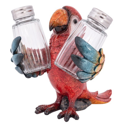 5 1/2 Inches High Red Parrot Salt & Pepper Set