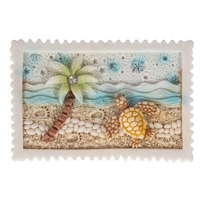 Decorated Postage Stamp Magnet