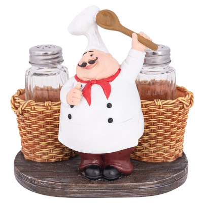 6 Inches High Chef Salt and Pepper Set