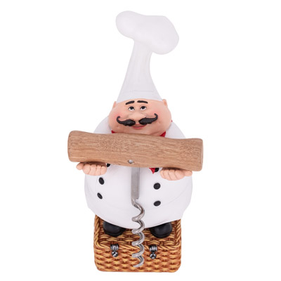 8 Inches High Chef with Corkscrew