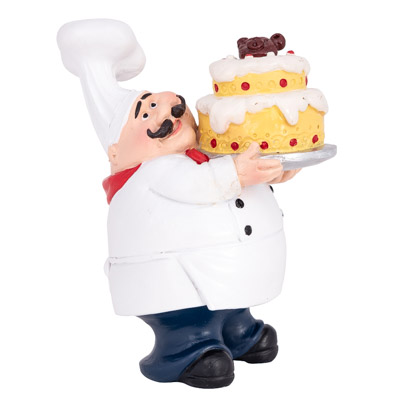 3 3/4 Inches High Chef with Cake