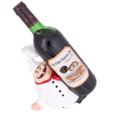 7 Inches High x 7 Inches Wide Chef Wine Bottler Holder