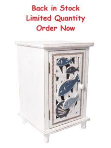 24 Inches High x 15 Inches Wide x 15 Inches Deep Wooden Fish Cabinet