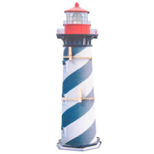 15 3/4 Inches High Wood Wall Lighthouse With Clips
