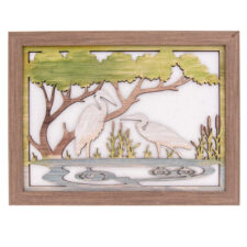 16 Inch Wide x 12 Inch High Herons Dimensional Wall Art